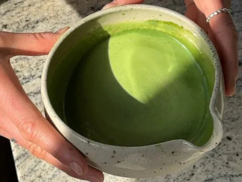 Bouncy matcha iced latte frothy ceremonial matcha Dubai UAE
