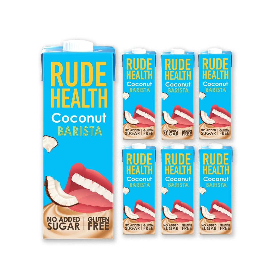 Rude Health Coconut Milk Barista Edition 6 x 1L pack – dairy-free coconut barista milk UAE