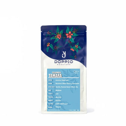 Colombia Tamara Espresso Roast specialty coffee beans with hazelnut, black cherry and chocolate tasting notes by Bella Coffee UAE