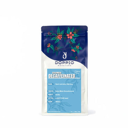 Colombia Swiss Water Decaffeinated Gesha specialty coffee beans with sweet juicy profile and rich body by Bella Coffee UAE