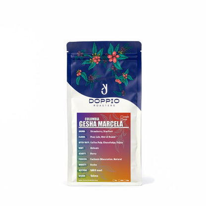Colombia Gesha Marcela specialty coffee beans with strawberry, starfruit, pear and guava tasting notes by Bella Coffee UAE