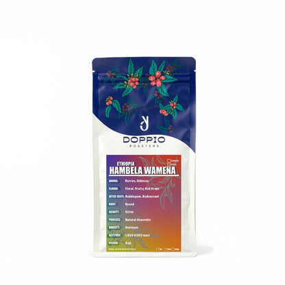 Ethiopia Hambela Wamena natural anaerobic specialty coffee beans with berry, hibiscus, red grape and bubblegum tasting notes by Bella Coffee UAE