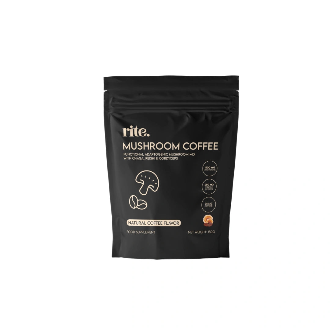 Rite Mushroom Coffee 150g | Adaptogenic Coffee with Chaga, Reishi & Cordyceps for Focus & Energy UAE