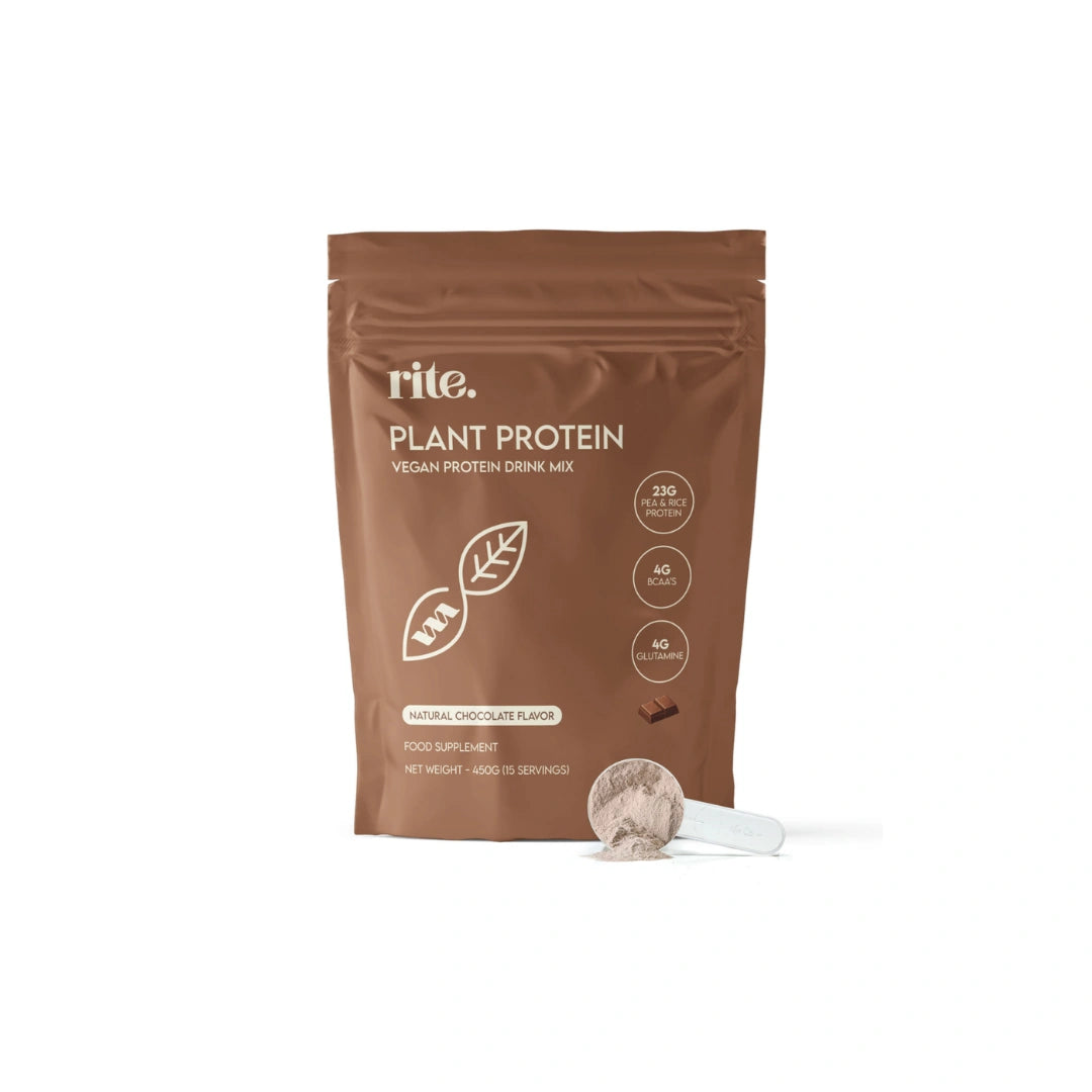 Rite Plant Protein Chocolate 450g Vegan Protein Powder for Muscle Recovery & Lean Nutrition UAE