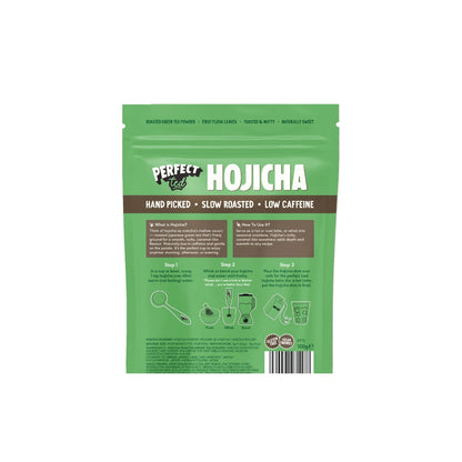 100g Premium Hojicha Powder pack roasted green tea back