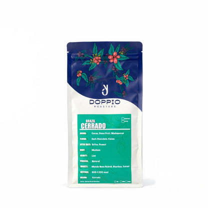 Brazil Cerrado natural specialty coffee beans with dark chocolate, cacao, toffee and peanut tasting notes by Bella Coffee UAE