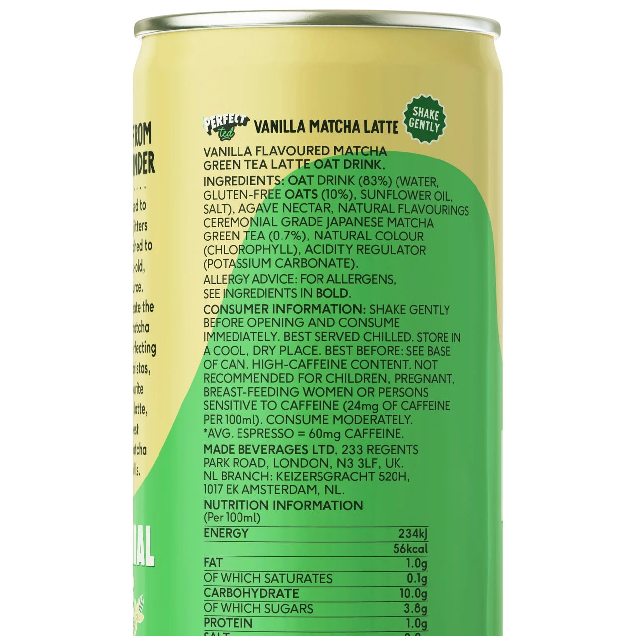 Vanilla Oat Matcha Latte 12 X 250ML